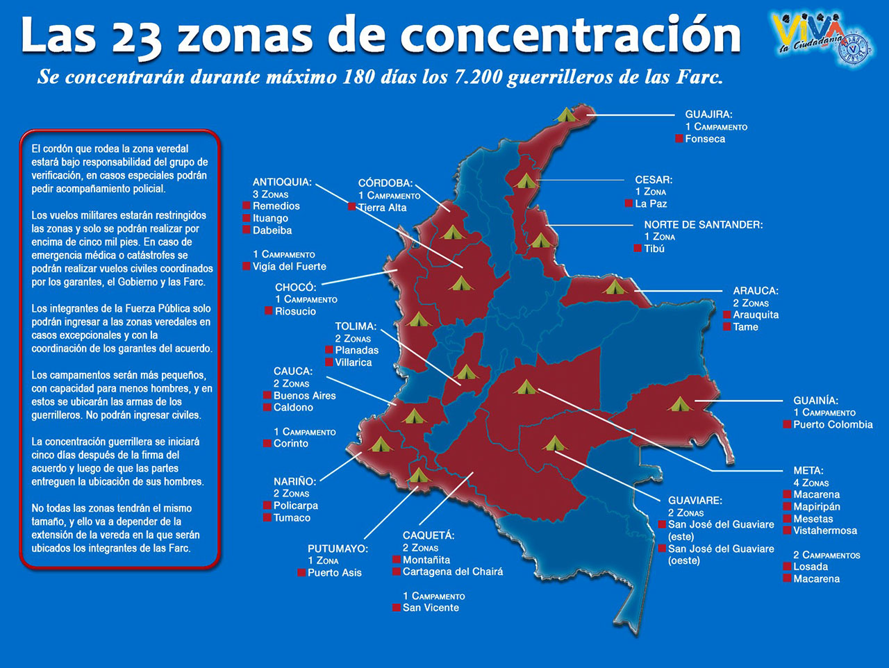Las 23 zonas de concentración.