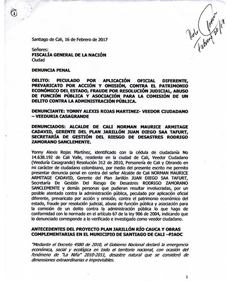 Denuncia Penal Jarillon