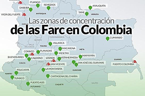 Así van las zonas de concentración de las Farc