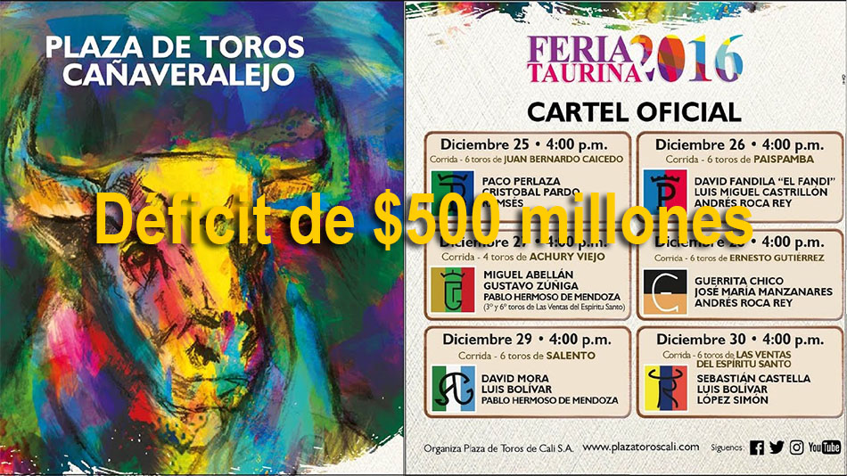 Actividad Taurina 2016, en déficit