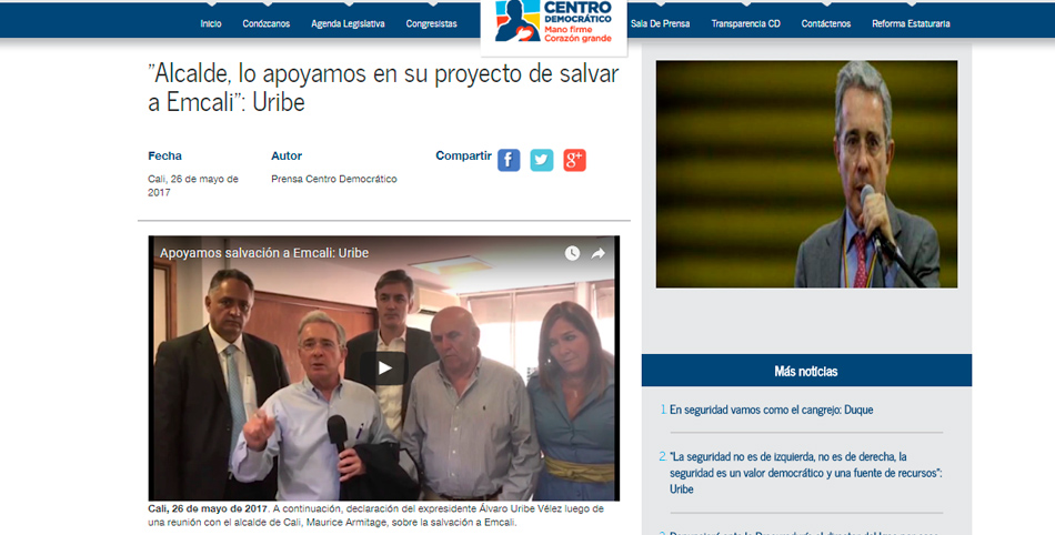Uribe habló con el Alcalde