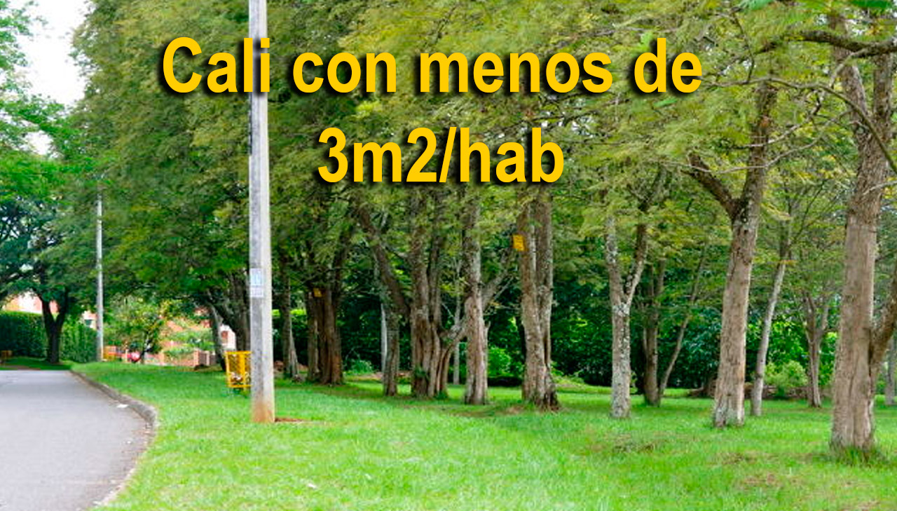 Cali con menos de 3m2/hab